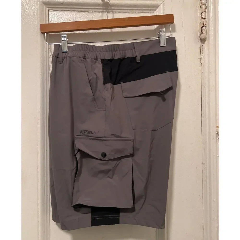 Men's Hiking Cargo Shorts Dark Grey and Black NWT Size L